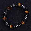 Strand Beaded Bracelets Hematite Tiger Eye Black Onyx Bracelet Natural Stone Wristband for Men Women Fashion Jewelry