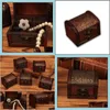 Packing Boxes Small Vintage Trinket Boxes Wooden Jewelry Storage Box Treasure Chest Case Home Craft Decor Randomly P Backpackboyzhome Dh7Zx