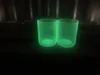 US Warehouse 10oz Sublimatie Spaties Glazen kaarsenpot Glow in the Dark Glass Beer Mugs voor het maken van kaarsenkaarsencontainers met bamboe -deksels Halloween