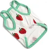 Dog Apparel Strawberry Pet Clothes Summer Dress Suspender Vest Kjol Tshirt Cat Dresses XXS-3XL Puppy Liten Large