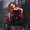 Speciale gelegenheden Scary Zombie Kids Halloween Kostuumset Zwarte Red Girls Tutu Dress Children Clothing Tule Dresses 220922