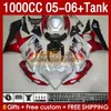 Fairings & Tank OEM For SUZUKI GSX-R1000 GSXR 1000 CC K5 GSXR1000 2005 2006 Body 157No.76 GSXR-1000 GSX R1000 2005-2006 1000CC 05 06 Injection Mold Fairing red silvery blk