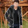 Men's Fur Faux Autumn Winter Boys Mink Coat Short Grey Hooded Plush Fluffy Male Plus Size Xxxl 4xl 5xl Warm Overcoat Men 220924