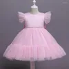 Girl Dresses Girls Tulle Princess Wedding Kids Elegant Party Bridesmaid Prom Gown Children 4 5 6 7 8 9 10 Years Evening Tutu Costume