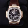 Luxe horloges voor heren Mechanische aangepaste diamanten bezet met Moissanite-diamanten Zwitserse merk Genève-polshorloges Om46