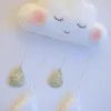 Decorative Figurines Cute Smiling Clouds Nordic Wind Baby Kids Room Nursery Home Cloud Raindrop Wall Hanging Decor Stickers Decal Gifts