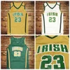 Maglia irlandese da basket #St Vincent Mary High School, tutte cucite, bianche, verdi, gialle, taglia S-XXL