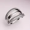 925 Logotipo de prata esterlina e corações jóias de casamento de designer de anel para mulheres meninas com caixa original para pandora cz diamante namorada anéis de presente