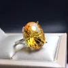 Cluster Rings Wedding Rings Natural Brazilian citrine ring the most gem stone the lady favorite 925 sterling silver luxury 220922