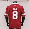 Mitch 2020 New NCAA Mississippi State MSU Maillots 8 Kylin Hill College Football Jersey Rouge Taille Jeune Adulte