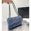 Akşam Çantaları Klasik Kadife Omuz Çantası Hakiki Deri Tasarımcı Flap Bayan Elmas Kapitone Donanım Zinciri Crossbody Messenger Çanta Handba