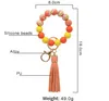 Tassel Charm Strand Silikonowe koraliki bransoletki Kluczowy pierścień z koralikami bransoletka klęcznik kluczyka Key Kobiet Biżuteria modowa