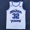 Mitch 2020 New NCAA BYU Cougars Stats Jerseys 32 Fredette Basketball Jersey College White Round Collar Size Men Youth Adult