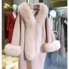 Donna s pelliccia faux autunno inverno inverno cappotto donna pipistrello di lana pipistrello donna vera cappuccio da collare 220926