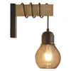 Lampa ścienna E27 Vintage Industrial Sconce Drewniana latarnia wisząca oprawa oświetleniowa do sypialni salon retro dekoracje wiejskie