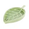 Storage Boxes Plastic Leaf Shape Soap Dish Plate Double Layer Dishes Case Box Holder Drain Container Bathroom Accessories