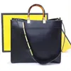 Pochette Ffendi Bags 35cm New Sunshine Tote Bag Hard Handle Handbag Large Shopping Bag Purse Genuine Leather Women Crossbody Shoulder Bags Gold Hardware Fa 687