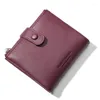 Wallets Women Short Wallet Soft PU Leather Card Holder Foldable Ladies Small Purse Zipper Hasp High-Capicity Coin Bag For Female