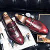 Klassieke loafers mannen schoenen doen het oude wrijvende reli￫f pu metalen gesp een pedaal modebedrijf casual trouwfeest dagelijks AD249