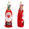 Decorações de Natal Fengrise Christmas Wine Bottle Decoration Papai Noel Capa de garrafa de garrafa de Natal Presente Titulares de Presente de Tableware de Tableware 220926