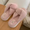 Slippers YvvCvv Crossband Fluffy Fur Slippers Women Warm Open Toe Plush Memory Foam Slide Slippers Home Winter Spa Indoor Shoes 220926