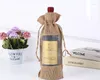 Emballage cadeau naturel Jute toile de jute bouteille de vin sac fenêtre Champagne emballage pour invité 14x30cm SN2745