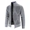 Herrjackor Autumn Winter Warm Cashmere Casual Wool Zipper Slim Fit Fleece Coat Dress Knitwear Male 220924