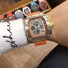 Superclone Watches Wristwatch Designer Luxury Mens Mechanics Watch Richa Milles Demi RM052 Classic Legend Hollowed Out Skull Outline