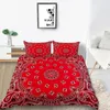 Conjuntos de cama Conjunto vermelho Têxteis residenciais Tampa de edredão decorativa com travesseiro 2/3 PCs moda