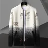 Men's Sweaters High Quality Fashion Printed Zipper Coat Men's 2022 Autumn And Winter Trend Korean Casual Youth Sweater Cardigan Men