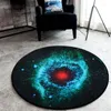 Mattor 3D Galaxy Star Space Carpet Flanell Boy Play Round Stolmattor Heminredning Bedside Area Rugs Non-Slip Mattor för vardagsrum