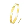 Mens gold bracelet bangle bracelets designers stainless steel jewelry plated silver gold lady screw men screwdriver wristband bangles gift thin love bracelet