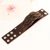 Braid Leather Bangle Cuff Multilayer Wrap -knapp Justerbar armband Wristand för män Kvinnor Fashion Jewelry Black