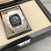 SuperClone Luxury Mens Mechanics Watch Richa Milles Mechanical Watch RM055シリーズワインバレルrセラミックホローラミナステープトレンドNB2K