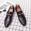 Män brittiska skor loafers solid färgstruktur pu spetsig metall spänne mode klassisk affär casual bröllop fest dail ca5e