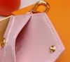 Key Designer Unisex Letter Wallet Keychain Keyring Fashion Pink Mini Trinket Gifts 240304