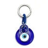 Djur Butterfully Turtle Owl Palm Evil Eyes Key Rings Keychain Metal Keyring Glass Lucky Blue Eye Pendant Ornament Keychains For Party Christmas Gift