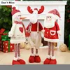 Christmas Decorations Big Size Dolls Retractable Santa Claus Snowman Elk Toys Xmas Figurines Gift for Kid Red Tree Ornament 220924