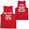 MITCH 2020 NEW NCAA OHIO STATE BUCKEYESジャージ25 Kyle Young College Basketball Jersey Red Gray Size Youth Adult Adult Embroidery