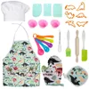 Bakeware Tools Children's Baking Set With Apron Chef Hat 25pcs Mini Cooking Washable And Reusable Kit Dress Up