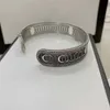 Mulheres Homens Silve Bracelete Cuff Bangle Designer Vintage Marca Marca Dupla Padrão Bangles Jóias Femininas Alta Qualidade