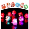 Décorations de Noël 50pcs Halloween Flash LED Anneau Rougeoyant Citrouille Fantôme Crâne Père Noël s pour Enfants Cadeaux Fête 220924