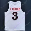 Mitch 2020 Novo NCAA Duq Duquesne Dukes Jerseys 3 F. Hughes Basketball Jersey College White All Stitched Size Youth Adult