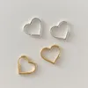 Stud Earrings Real 925 Sterling Silver Hollow Heart For Women Fine Jewelry 2022 Cute Love Hoop Earings Female Accessories