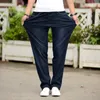 Męskie dżinsy Summer Męskie Rozmiar Plus Thin Spring Autumn Business Casual High Elastic Denim Spodni Klasyczne marka luźne spodnie 220923