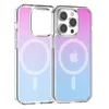 Magsoge Rainbow Cases Transparent Clear Colorful Acrylic Magnetic Shockproof Phone Case Back Cover for iPhone 14 13 12 11 Pro Max