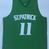 Gla Kyrie Irving 24 High School St. Patrick 11 Kyrie Irving College Basketball Jersey cucita bianco verde S-2XL