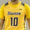 Mitch Custom 2020 Towson Tigers Basketball Jersey NCAA College Brian Fobbs Allen Betrand Nakye Sanders Jason Gibson Juwan Gray Gary Neal