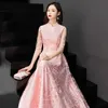 Party Dresses Special Occasion Dresses Illusion High Full Tulle Lace ALine Embroidery Luxury Pink Vintage FloorLength Women Prom Gown E840 220923