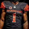 Mitch Custom San Diego State Aztecs Football Jersey NCAA College Chance Bell Chase Jasmin Keshawn Banks Rashaad Penny 28 Marshall Faulk Ryan Agnew